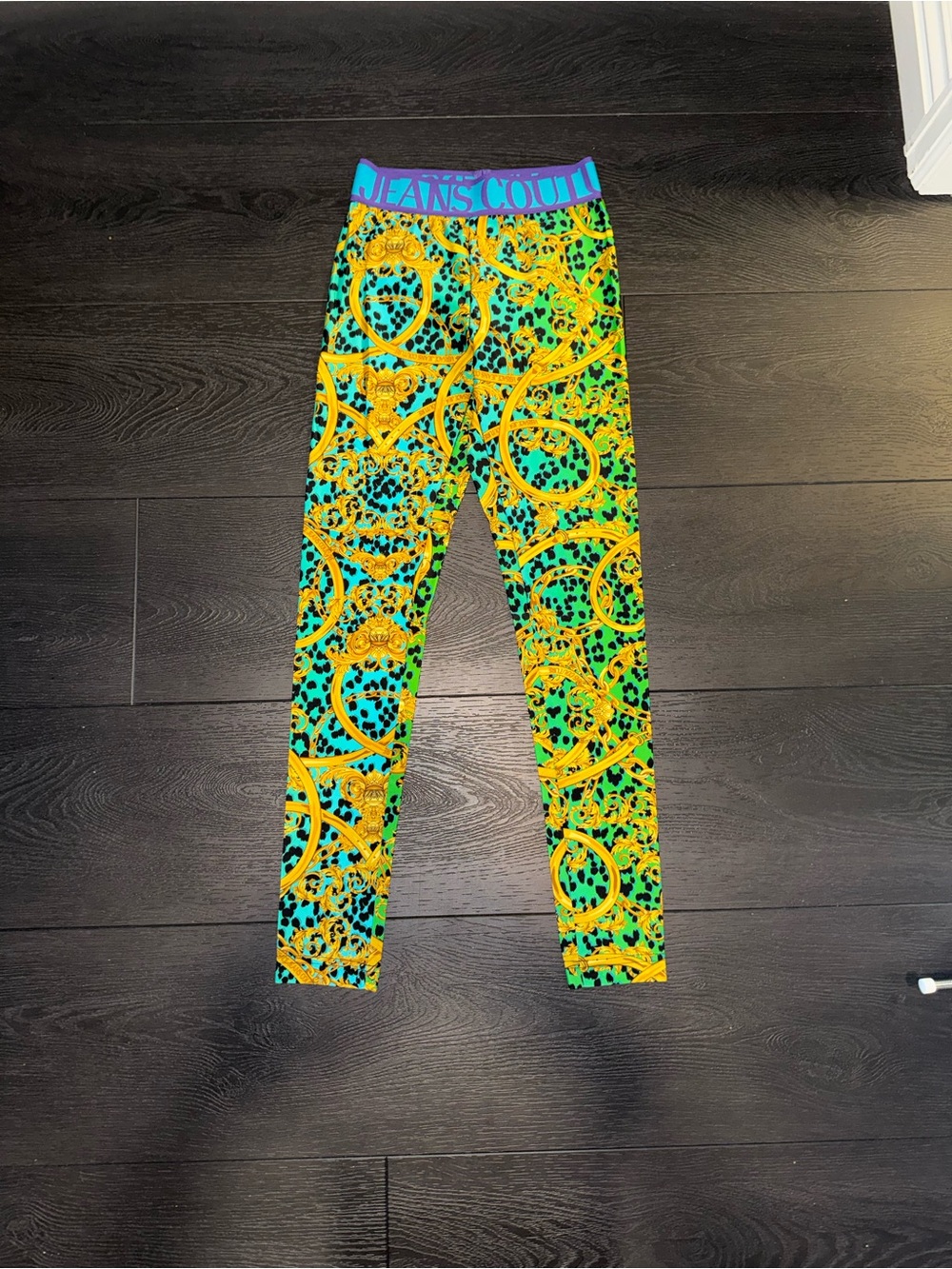 Jeans Couture Bright Baroque Leggings - Green & Yellow Print